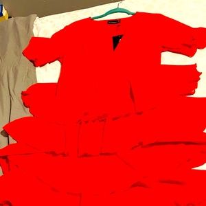 Long ruffled women dress